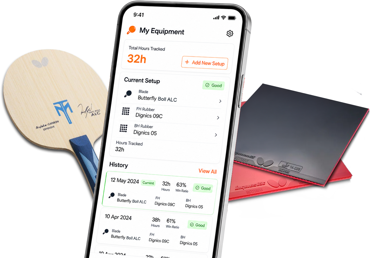 My Equipment - Track your table tennis gear